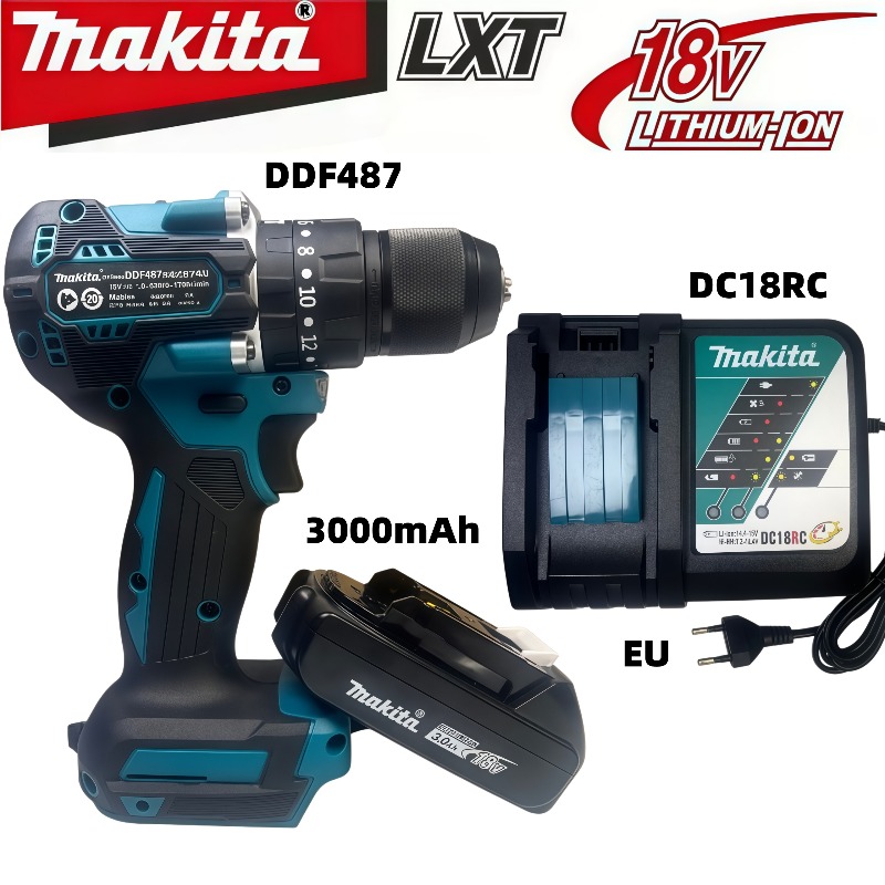 Makita Drill Ddf484 - Furadeira Sem Fio Makita DDF487 10mm